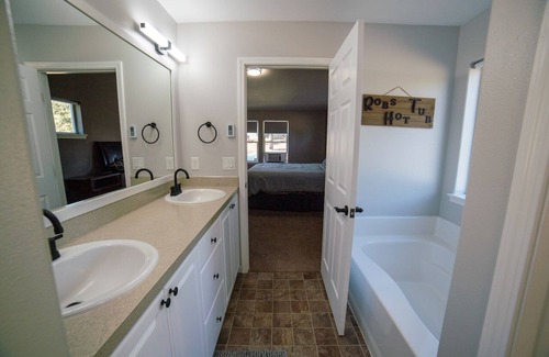Bend House | Master Bedroom and bath, Between Bend and Redmond