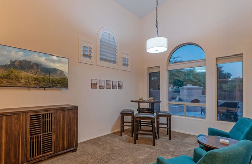 Las Sendas House | Mesa Lux: POOL w/Waterfall & Optional Heat, TVs All BRs, Game Room, Corn Hole