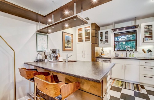 Greater South River City House | Mid-century modern gem in South Congress with library & cedar hot tub