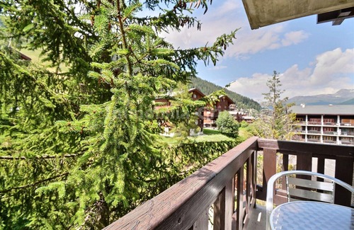 Grimentz Apartment | Middle class studio for 2 people, living room with 2 beds, kitchen area, shower-WC, balcony, fifth f