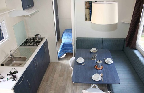 Santa Lucia House | Mobilehome with air conditioning, pool and semi-covered wooden terrace