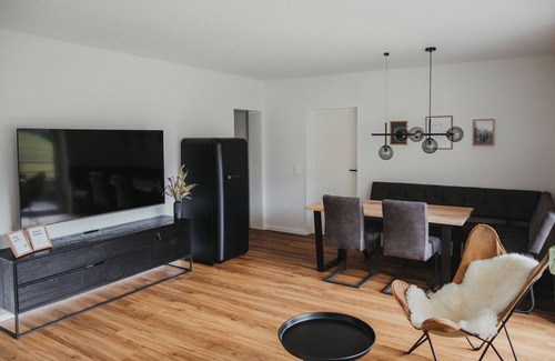 St. Blasien Apartment | Modern apartment with mountain view and 2 balconies near ski lift, bathing lake & thermal baths.
