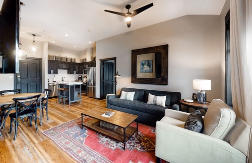 Peak 9 Condo | Modern, in-town condo with pool & hot tubs - walk to lifts & Main Street