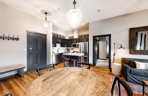 Peak 9 Condo | Modern, in-town condo with pool & hot tubs - walk to lifts & Main Street