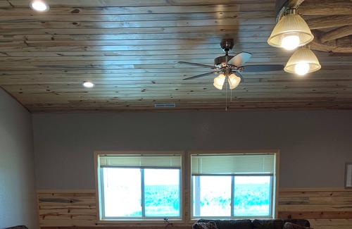 Gove County Cabin | Modern Lodge in quiet, country setting. Family, outdoorsman, and pet-friendly.