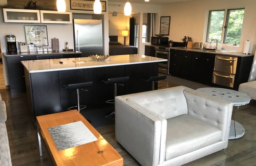 Old Orchard Beach Condo | Modern Remodeled, Bedroom Looks Out To Living Room, Palace Playland, Ocean Vie