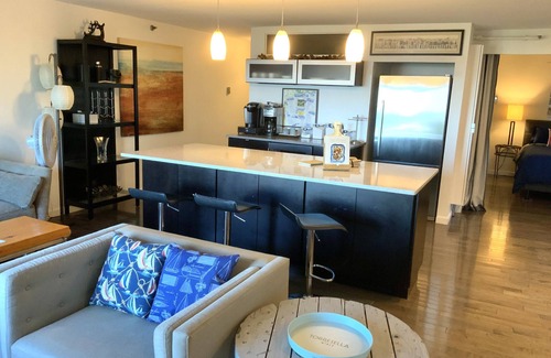 Old Orchard Beach Condo | Modern Remodeled, Bedroom Looks Out To Living Room, Palace Playland, Ocean Vie