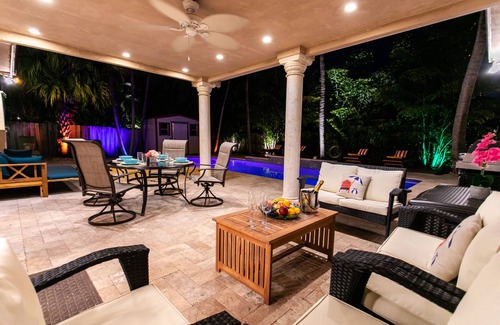 Dania Beach House | Modern Tropical Villa with Heated Salt Water Pool & Hot Tub by the Beach!