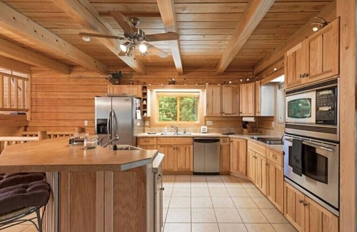Bigfork Cabin | Montana Mountain Log-Lodge with lake views, lake access & mountain views