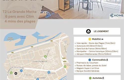 Le Couchant Apartment | Motte du Couchant, 6 personnes, 4 min de la plage, Parking, Climatisation