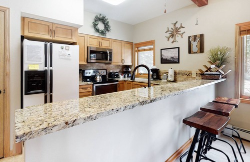Four O'Clock Condo | Mountain condo across the street from the lift with pool & hot tub - fireplace