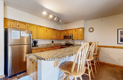 Mountain House Condo | Mountain View Condo w/Private Hot Tub, Deck & Fireplace