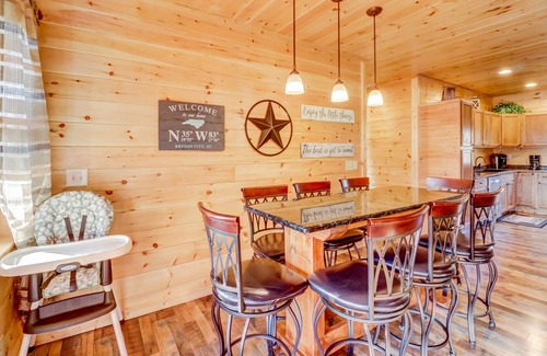 Bryson City Cabin | Mountain-view lodge home with private hot tub & large covered porch