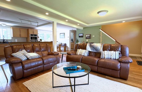 Spenard House | Mountain View Retreat with Deck, Yard, Lake, & Fire Pit
