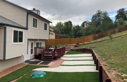 Cheyenne Meadows House | Mountain-View 5BR Retreat: Gym, Hot Tub, BBQ, Firepit, Playground, Sleeps 12