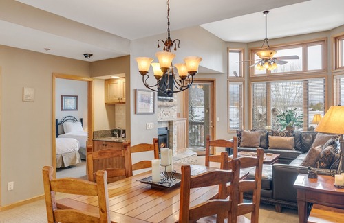 Steamboat Springs Condo | Mountain-view home with pool, hot tub, fireplace & central AC - walk to lifts