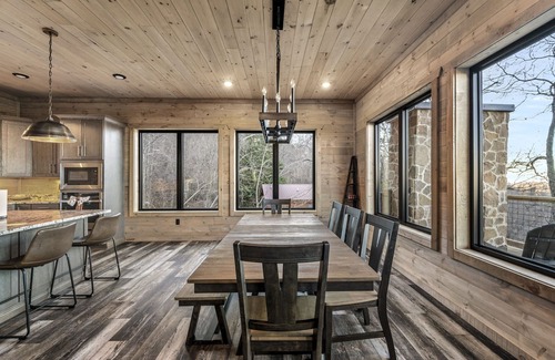 Gatlinburg - Pigeon Forge Cabin | NEW 5BD Lodge with POOL! Theater + Stunning Views!