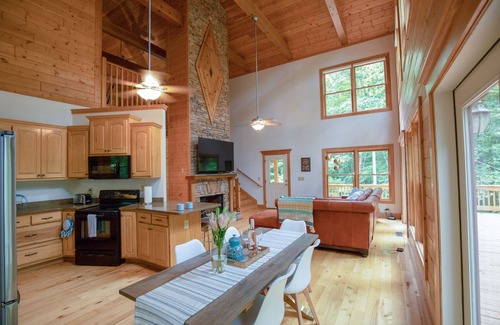Ellijay Ski Chalet | New! Colorful, Light-Filled Cabin in Ellijay w/Fire Pit