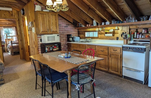 Remer Cabin | NEW! Cozy log cabin on beautiful Washburn Lake with 374 feet of lakeshore!