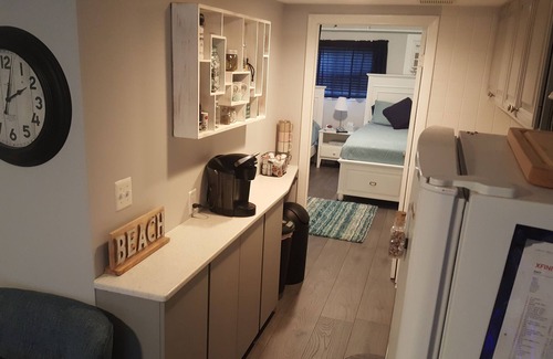 Wildwood Crest Condo | New listing- Ocean View Condo - Fireplace- ocean view from sofa. Sleeps 6