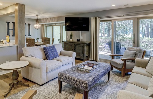 Sea Pines House | New listing! Remodeled, dog-friendly villa with golf course views, & shared pool