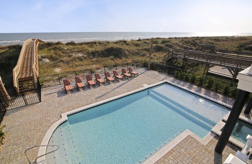 Crescent Beach House | New Oceanfront home with Pool/Spa, Game Rm, Elevator,4 Masters & Movie Theater