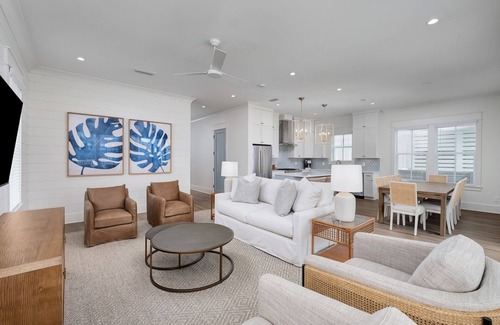 Village of Sugar Beach House | NEW! Pool, Hot Tub, Cold Plunge, LSV, Bikes! Walk to Beach! Pet Friendly!