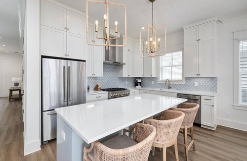 Village of Sugar Beach House | NEW! Pool, Hot Tub, Cold Plunge, LSV, Bikes! Walk to Beach! Pet Friendly!