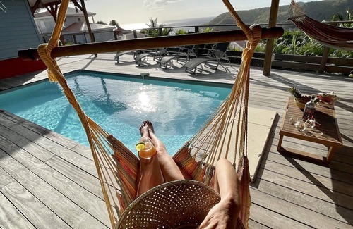 Les Anses-d'Arlets Villa | New villa with swimming pool, magnificent view of the caribbean sea, 1 'from the beach