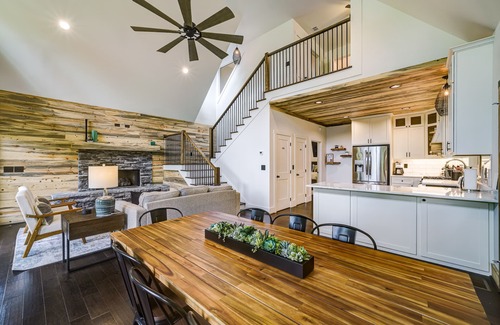 Ellijay House | Newly built dog-friendly riverfront home with grill, river views, foosball table