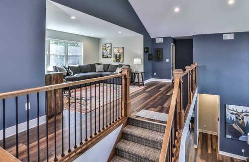 Boulder Junction House | Newly-built, secluded home with firepit, patio, front porch, & gas fireplace
