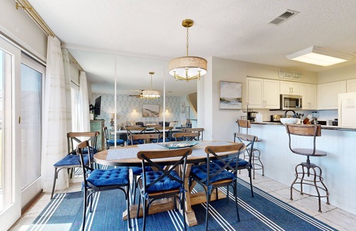 American Beach House | Newly Decorated, Oceanfront Townhouse with Patio, WiFi, W/D & Shared Pool