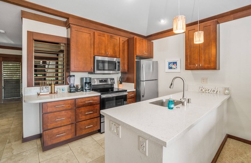 Poipu Condo | Newly updated ocean view retreat on Poipu Beach; A/C, pool, gym restaurants.