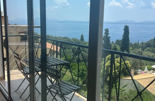 Barbati Apartment | Nissaki Rooftop Oceanview two bedroom apartment with WiFi and air conditioning