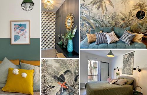 Gares Apartment | NOUVEAU - Jungle Montpeul - Clim - Wifi fibre - Netflix - 5' du centre et gare - Parking - Loggia - 15' des plages