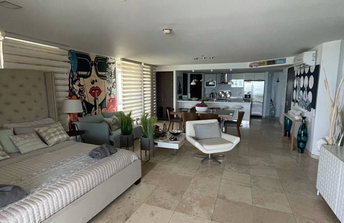 Oranjestad-West Apartment | Oasis Condominium ,Spectacular Sea view Big studio penthouse, ocean front,wifi,