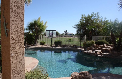 Superstition Springs House | Oasis in the desert! Pool, hot tub, putting chipping green, outdoor bar.