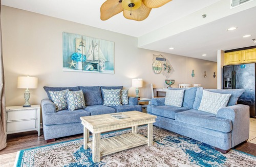 West Panama City Beach Condo | Ocean and breachfront condo with pool, gym, hot tub - walk to the beach