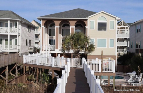 Ocean Isle Beach House | Ocean Front 365 W.First - 6br, elevator, private pool, private walk to beach