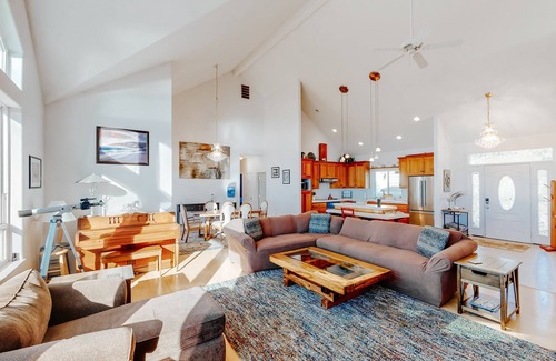 Newport House | Ocean view home w/huge deck & yard, hot tub, firepit & game room - dogs OK