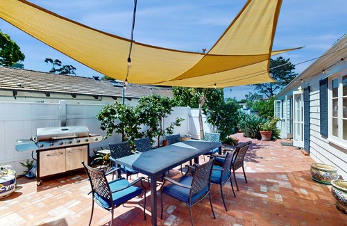 Country Club House | Ocean-View Village Getaway: Huge Fenced Yard with Deck, Firepit & Grill