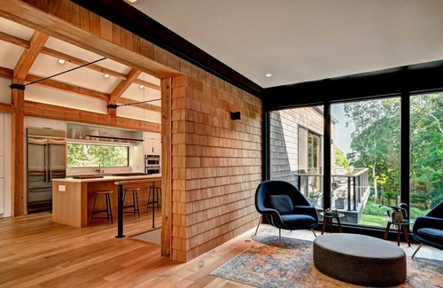 Montauk House | Ocean views + pool, on private road with short walk to beach.