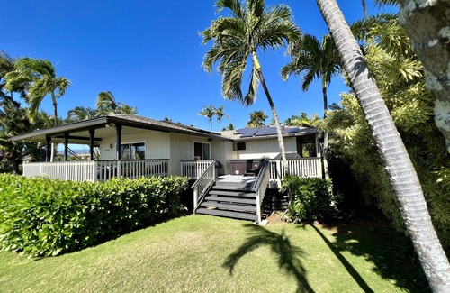 Poipu Cottage | Oceanfront Beach Home w/Hot Tub, EV Charger – Steps to Poipu Beach Park!