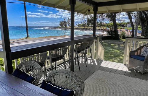 Poipu Cottage | Oceanfront Beach Home w/Hot Tub, EV Charger – Steps to Poipu Beach Park!