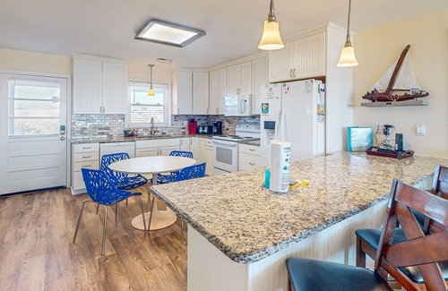 Topsail Beach House | Oceanfront home with beach access, ocean and beach views, foosball table, deck