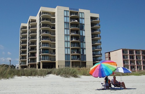 Crescent Beach Condo | Oceanview & Boulevard view condo rental w/pool, hot tubs, and balcony in North Myrtle Beach