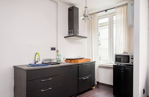 Old Town Apartment | Old Town Square Black & White Studio