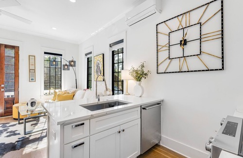 Old Village House | Old Village home with chic furnishings, chef's kitchen, patio, W/D, & central AC