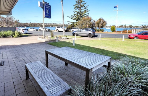 Merimbula Apartment | On the lake at Penguin Mews: Ground floor pet friendly