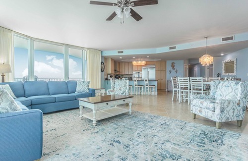 Orange Beach East Condo | One-Of-A-Kind Vacation Condo with Panoramic View! Complimentary Boat Slip!